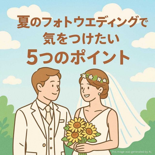 夏のフォトウェディングで気をつけたい5つのポイント