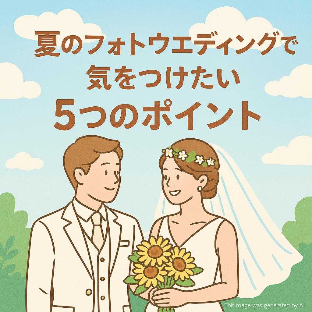 夏のフォトウェディングで気をつけたい5つのポイント