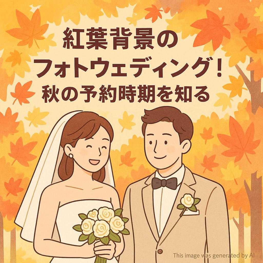 紅葉背景のフォトウェディング！秋の予約時期を知る