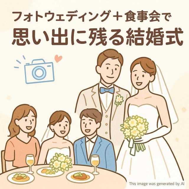 フォトウェディング＋食事会で叶える！思い出に残る結婚式