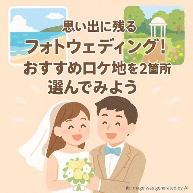 思い出に残るフォトウェディング！おすすめロケ地を2箇所選んでみよう