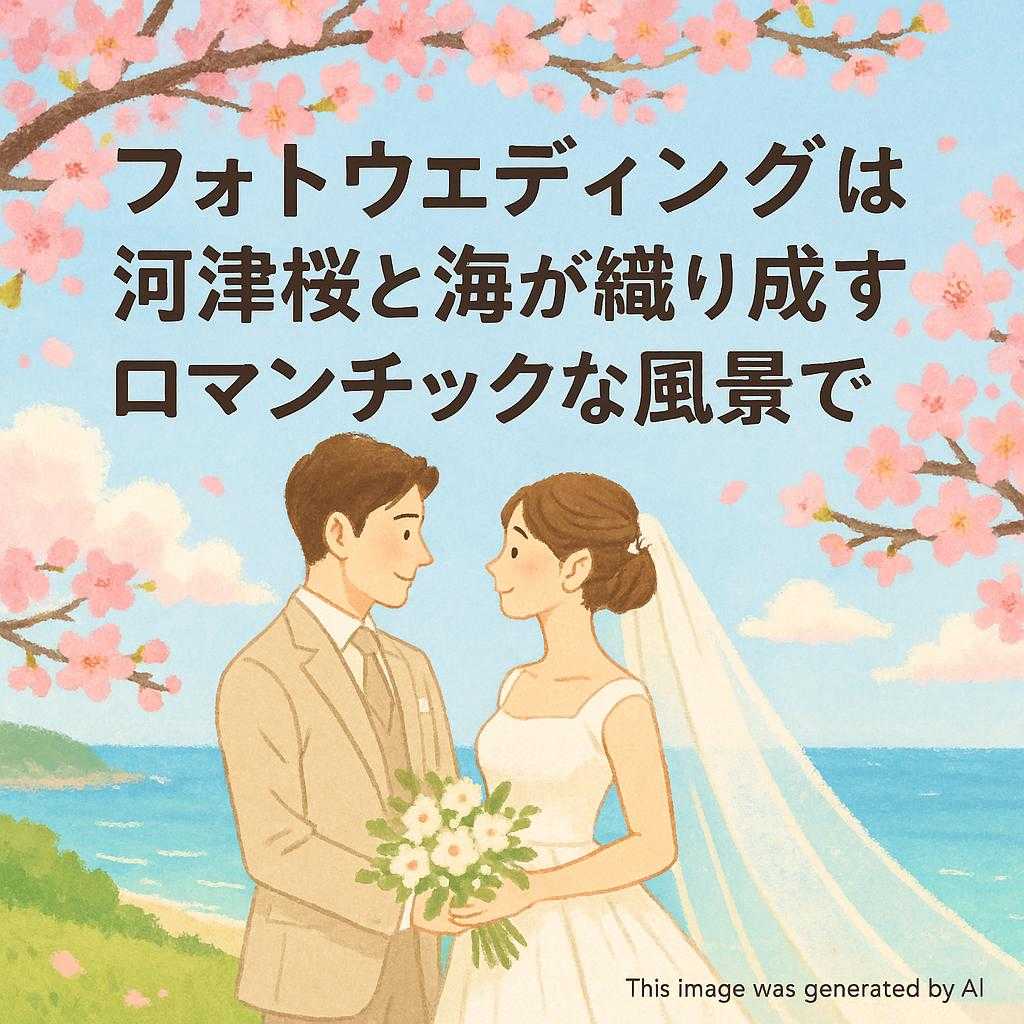 フォトウェディングは河津桜と海が織り成すロマンチックな風景で
